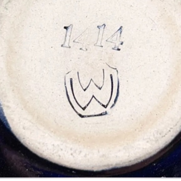 Vintage German Wick-Werke Mug Beer Stein wildflowers Blue Cobalt 4 Pc Set - Picture 3 of 6